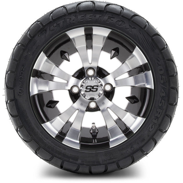 MODZ® 12" Vampire Machined Black Wheels & Street Tires Combo