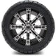 MODZ 12" Tempest Machined Black Wheels & Street Tires Combo