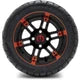 MODZ 12" Aftershock Red and Black Wheels & Street Tires Combo