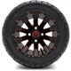 MODZ 12" Mauler Glossy Black and Red with Ball Mill Wheels & Street Tires Combo