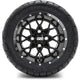 MODZ 12" Vortex Glossy Black Wheels & Street Tires Combo