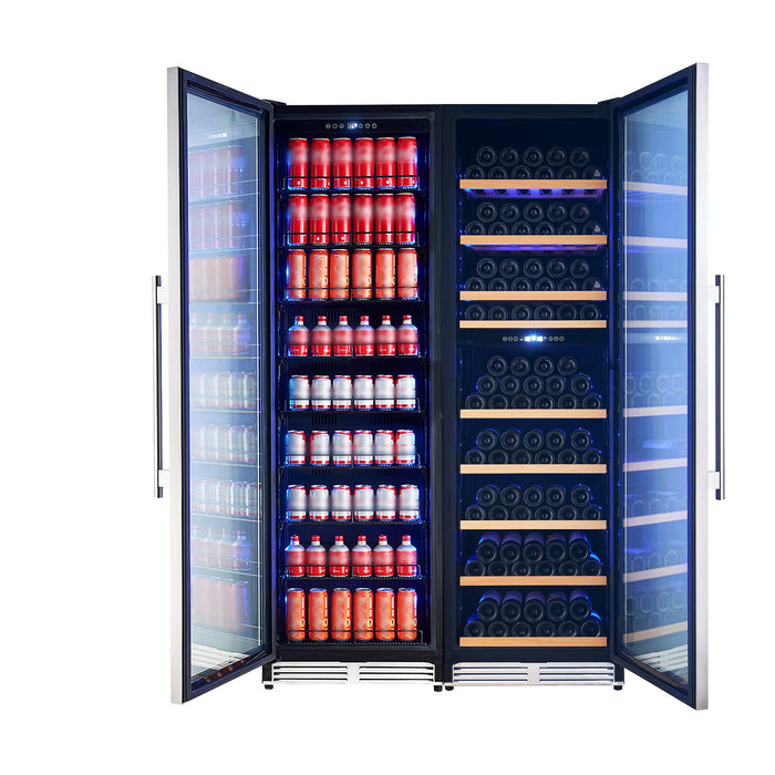 Forno Avellina 48" 31.8 cu. ft. Side-by-Side Triple Zone Wine and Beverage Cooler, 427 Cans & 94 Wine Bottles Capacity (FWCDR6633-48S)