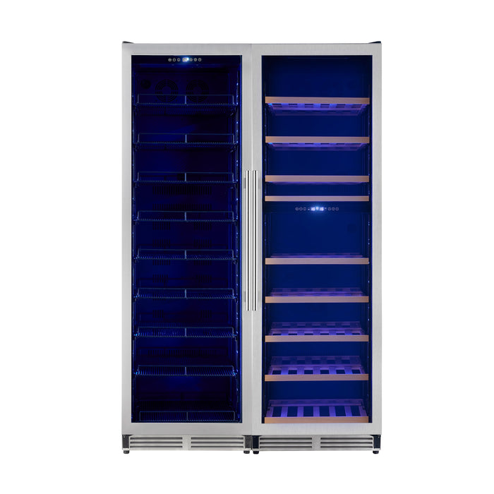 Forno Avellina 48" 31.8 cu. ft. Side-by-Side Triple Zone Wine and Beverage Cooler, 427 Cans & 94 Wine Bottles Capacity (FWCDR6633-48S)