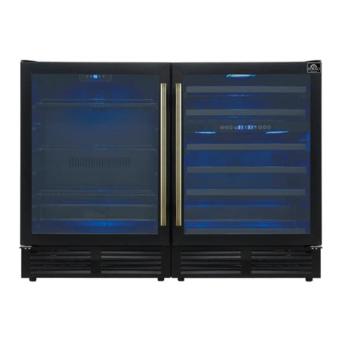 Forno Gemello 48" Side-by-Side Wine and Beverage Cooler - Stainless Steel, Black and White (FWCDR6699-48S)
