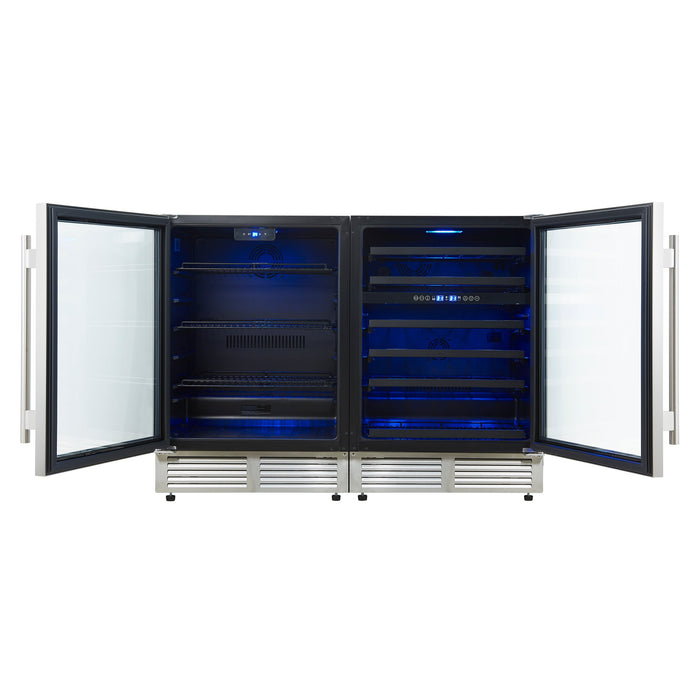 Forno Gemello 48" Side-by-Side Wine and Beverage Cooler in Stainless Steel (FWCDR6699-48S)