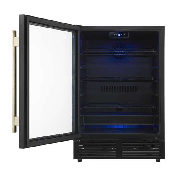 Forno Frescolino 24" 188 Can Beverage Cooler with LED Lighting and Triple Glass Door - Stainless Steel, Black, or White (FWCDR6665-24S)