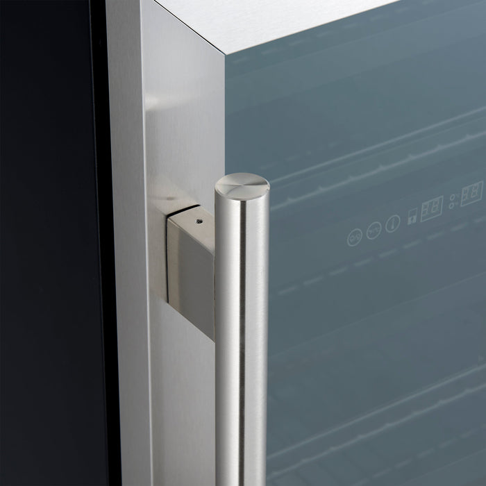 Forno Bacchino 24" 51 Bottle 2 Zone Wine Cooler with LED Lighting and Triple Glass Door - Stainless Steel, Black, or White (FWCDR6634-24S)