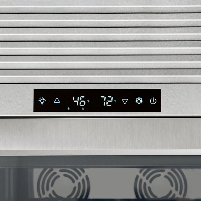 Forno Abruzzo 48" 24 cu.ft. 102 Bottle Dual Zone Wine Cooler with Clear Acrylic Holders &amp; Stainless Trim Shelves in Stainless Steel (FWCDR6611-48S)