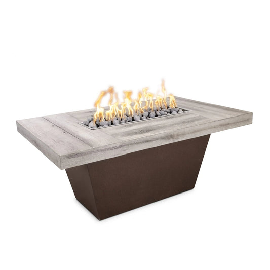 The Outdoor Plus Tacoma Wood Grain and Steel Fire Pit