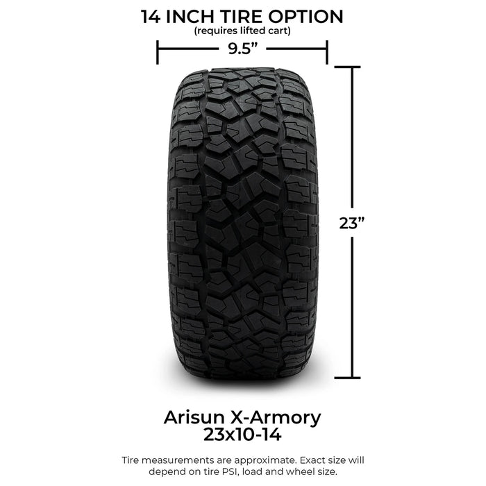 MODZ 14" Chaos Glossy Black with Ball Mill Wheels & Off-Road Tires Combo