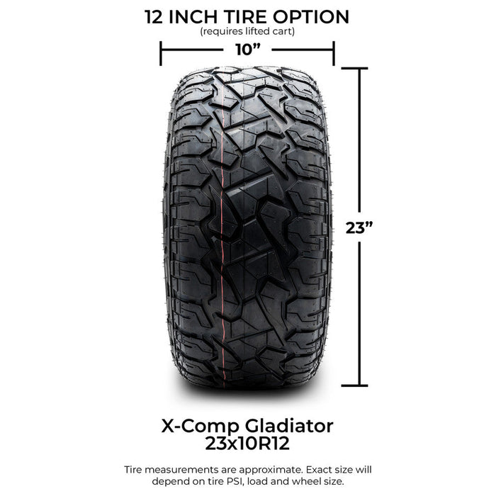 MODZ 12' Vortex Matte Black - Tire and Wheel Combo