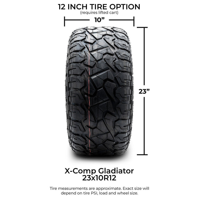 MODZ® 12" Galaxy Machined Black Wheels & Off-Road Tires Combo