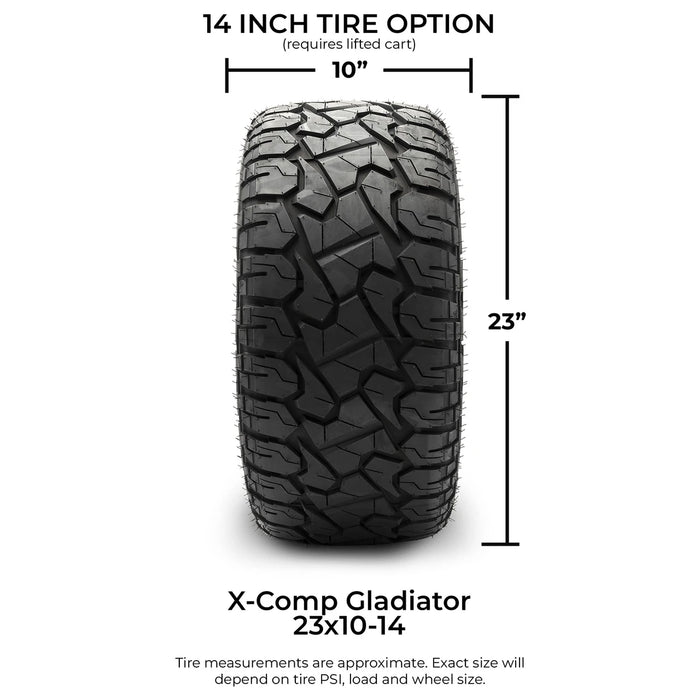 MODZ 14" Vortex Machined Black Wheels & Off-Road Tires Combo