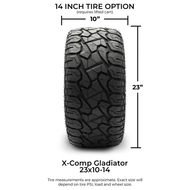 MODZ 14" Militia Matte Black Wheels & Off-Road Tires Combo