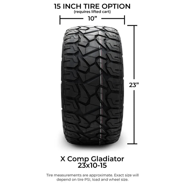 MODZ 15" Matrix Glossy Black Wheels & Off-Road Tires Combo