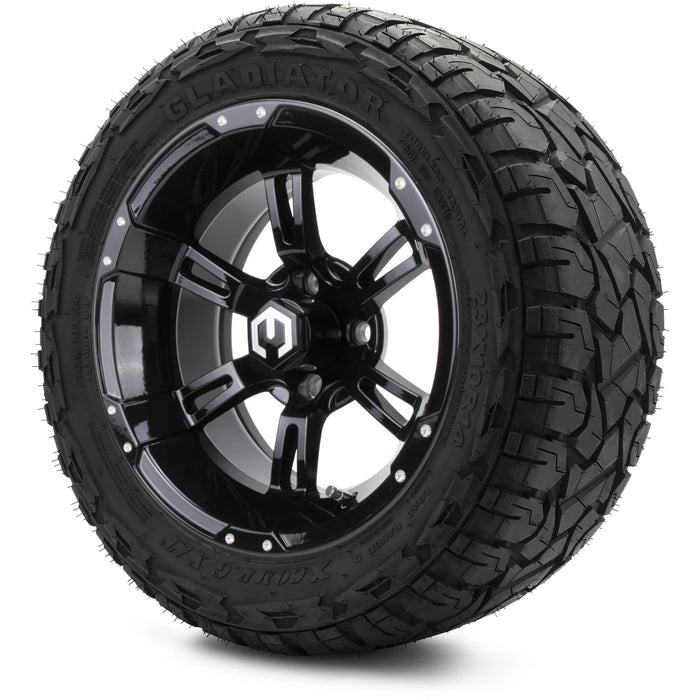 MODZ 14" Ambush Glossy Black Wheels & Off-Road Tires Combo
