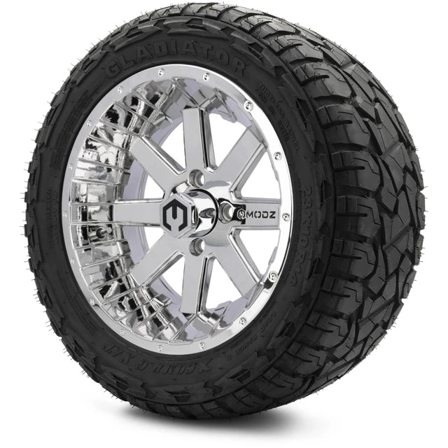 MODZ 14" Assault Chrome Wheels & Off-Road Tires Combo