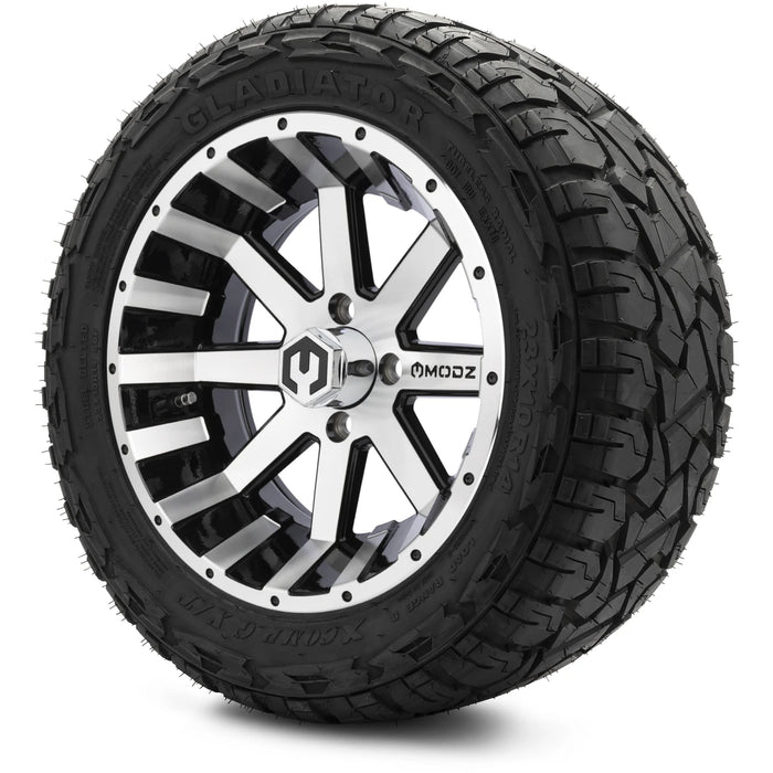 MODZ 14" Assault Machined Black Wheels & Off-Road Tires Combo