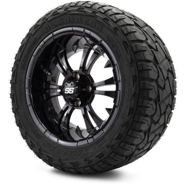 MODZ 14" Vampire Glossy Black Wheels & Off-Road Tires Combo