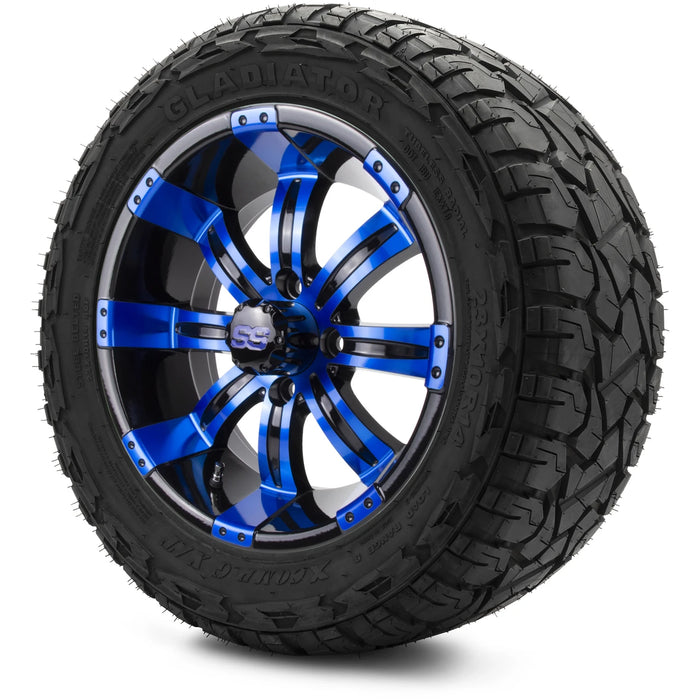MODZ 14" Tempest Blue and Black Wheels & Off-Road Tires Combo