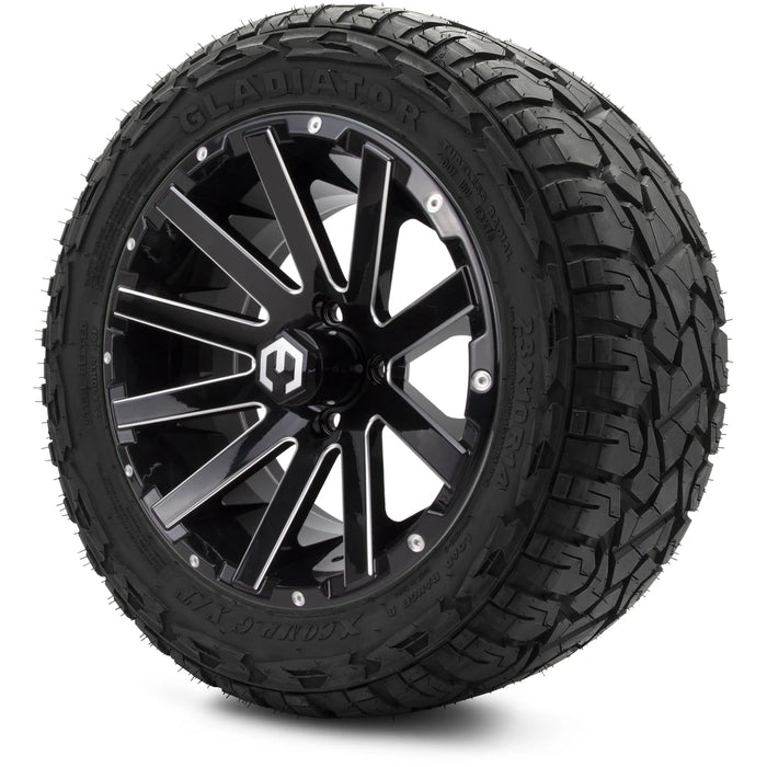 MODZ 14" Mauler Glossy Black with Ball Mill Wheels & Off-Road Tires Combo