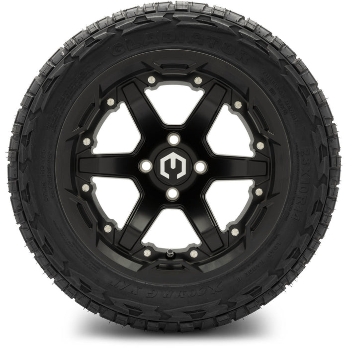 MODZ 14' Gladiator Matte Black - Tire and Wheel Combo