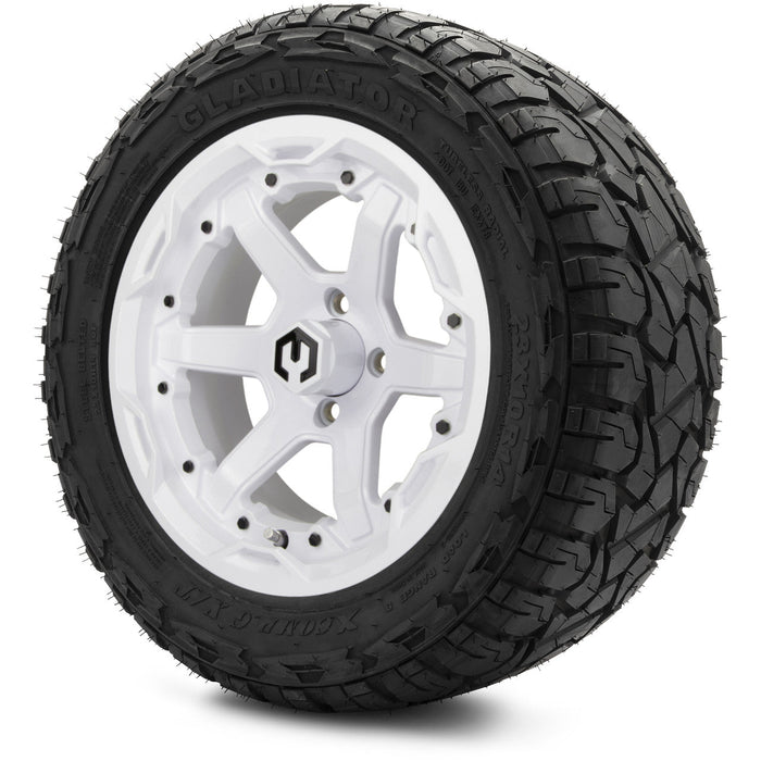 MODZ 14' Gladiator Glossy White - Tire and Wheel Combo