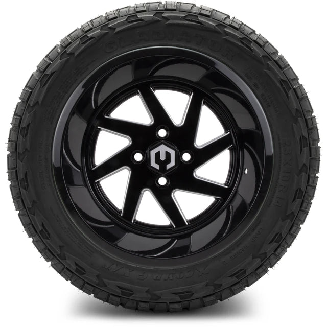 MODZ 14" Fury Glossy Black with Ball Mill Wheels & Off-Road Tires Combo