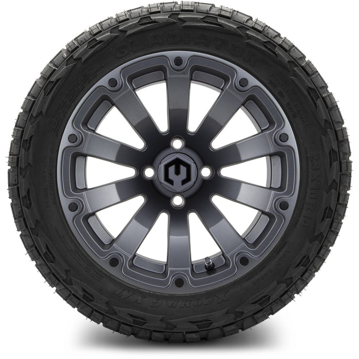 MODZ 14' Bomber Matte Gunmetal - Tire and Wheel Combo