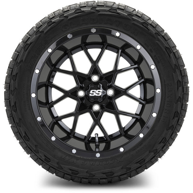 MODZ 14' Vortex Glossy Black - Tire and Wheel Combo