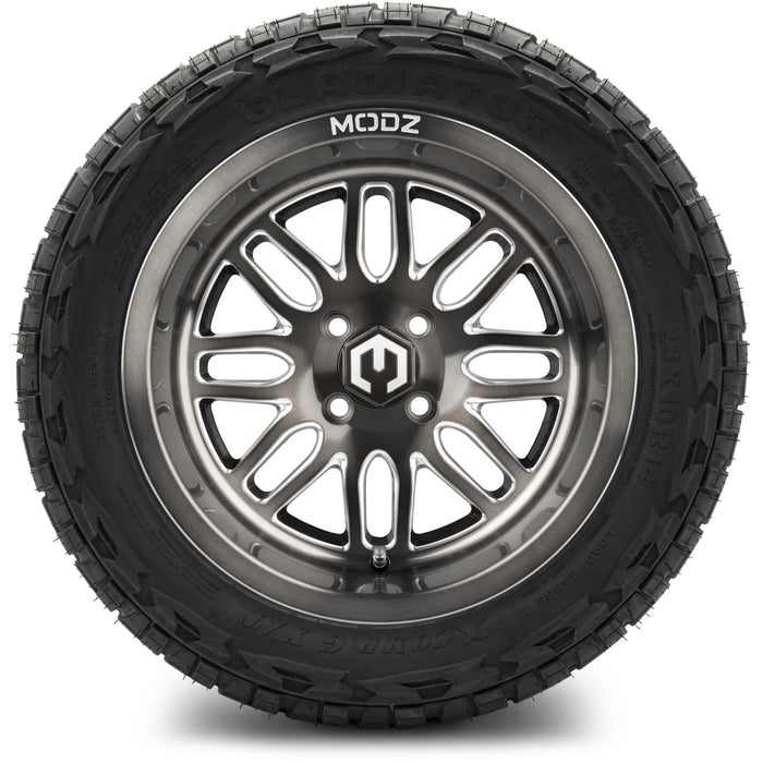 MODZ 14" Mayhem Brushed Gunmetal with Ball Mill Wheels & Off-Road Tires Combo