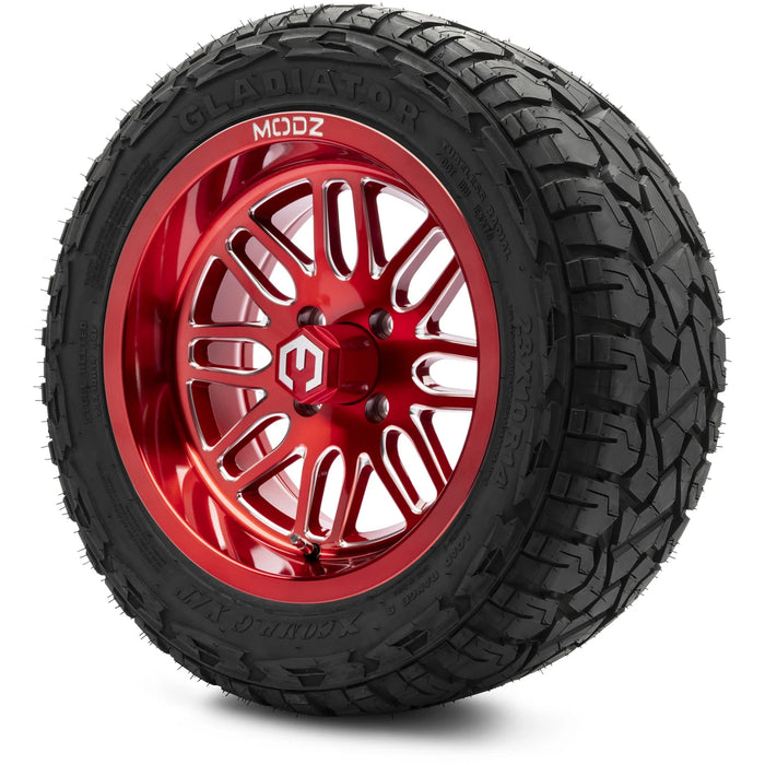 MODZ 14" Mayhem Brushed Red with Ball Mill Wheels & Off-Road Tires Combo