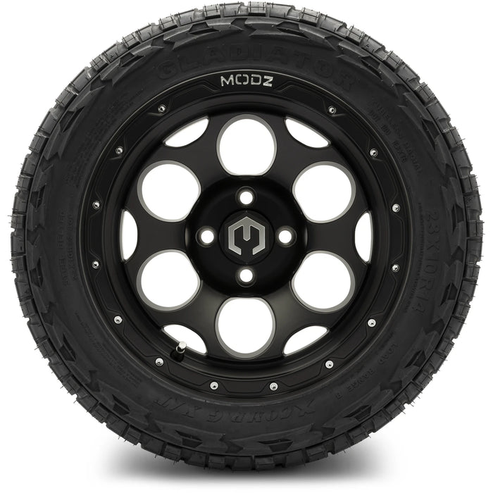 MODZ 14" Militia Matte Black Wheels & Off-Road Tires Combo