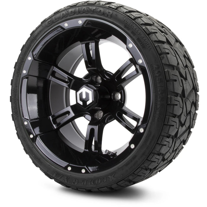 MODZ 14" Ambush Glossy Black Wheels & Off-Road Tires Combo