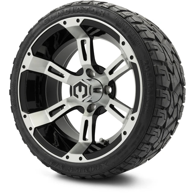MODZ 14" Ambush Machined Black Wheels & Off-Road Tires Combo