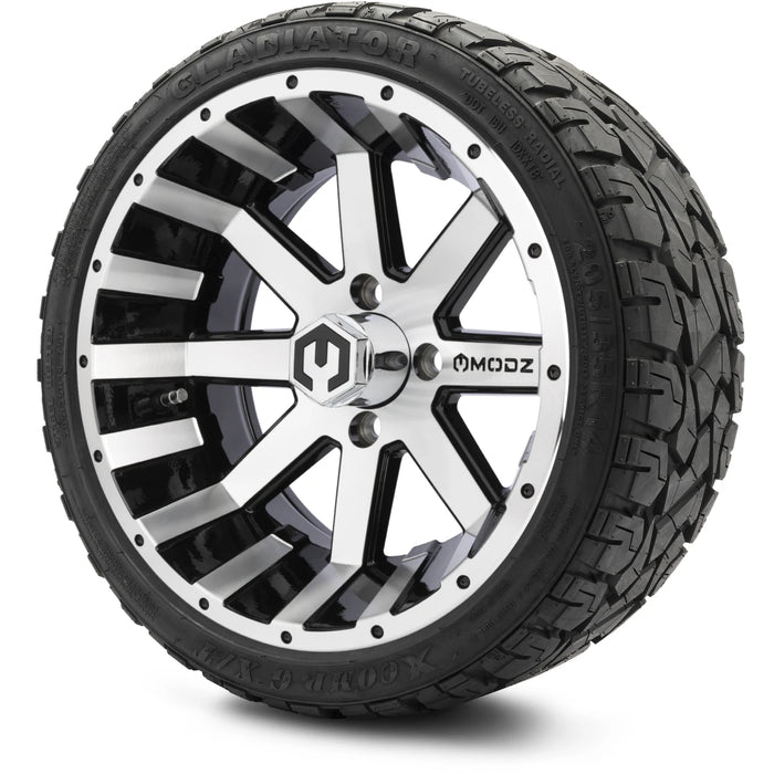 MODZ 14" Assault Machined Black Wheels & Off-Road Tires Combo