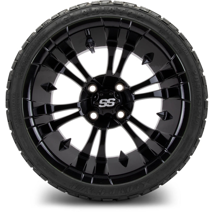 MODZ 14" Vampire Glossy Black Wheels & Off-Road Tires Combo