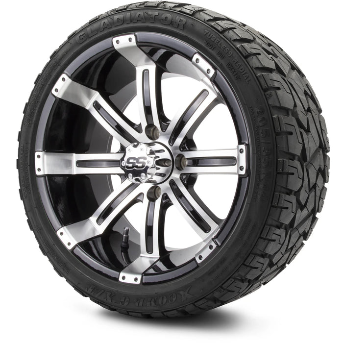 MODZ 14" Tempest Machined Black Wheels & Off-Road Tires Combo