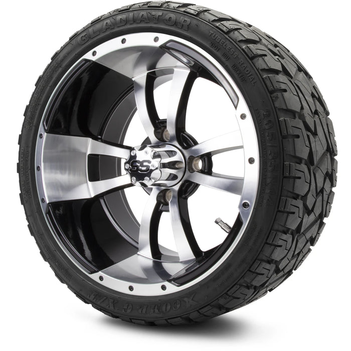 MODZ 14" Storm Trooper Machined Black Wheels & Off-Road Tires Combo