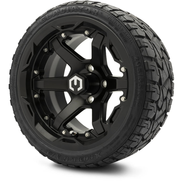 MODZ 14" Gladiator Matte Black Wheels and Off-Road Tires Combo