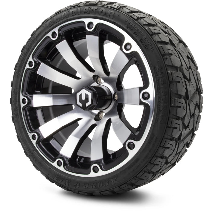 MODZ 14" Bomber Machined Black Wheels & Off-Road Tires Combo