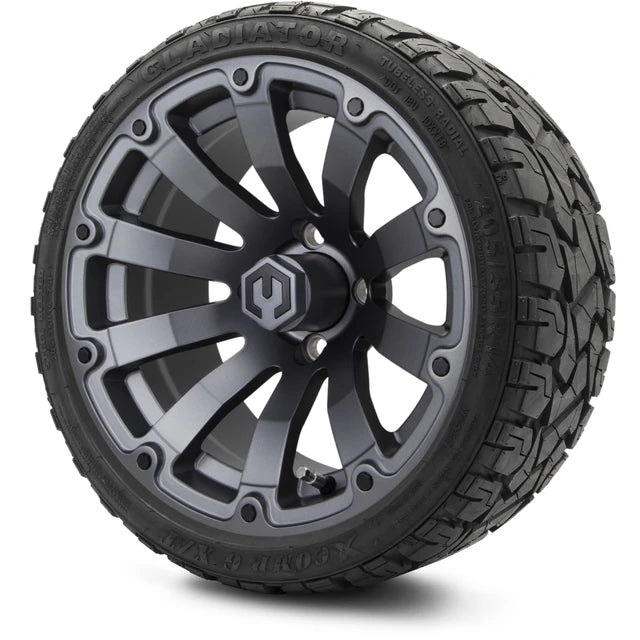MODZ 14" Bomber Matte Gunmetal Wheels & Off-Road Tires Combo