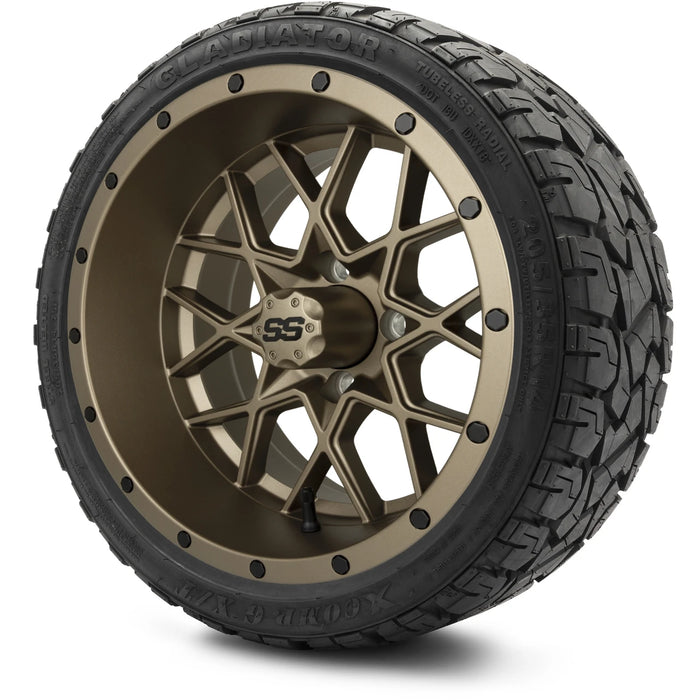MODZ 14" Vortex Matte Bronze Wheels & Off-Road Tires Combo