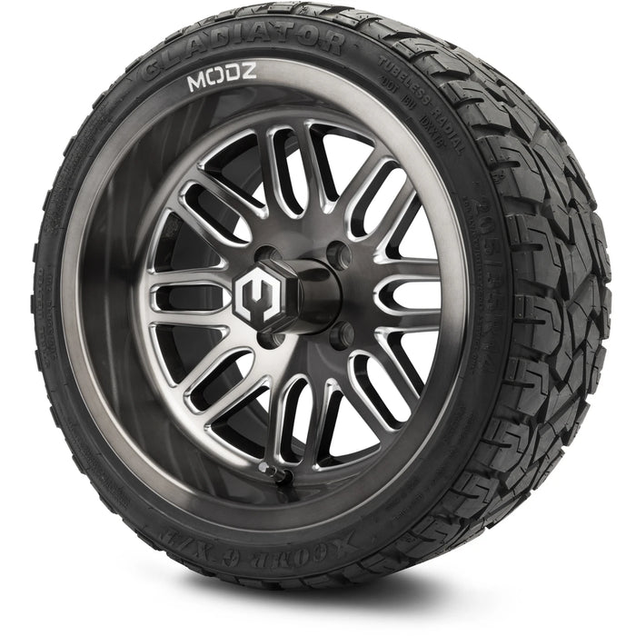 MODZ 14" Mayhem Brushed Gunmetal with Ball Mill Wheels & Off-Road Tires Combo