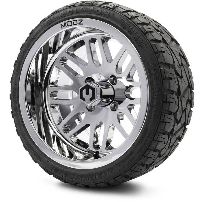 MODZ 14" Mayhem Chrome Wheels & Off-Road Tires Combo