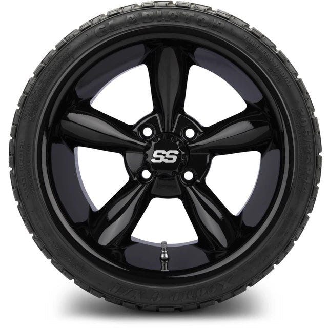 MODZ 14" Godfather Glossy Black Wheels & Off-Road Tires Combo
