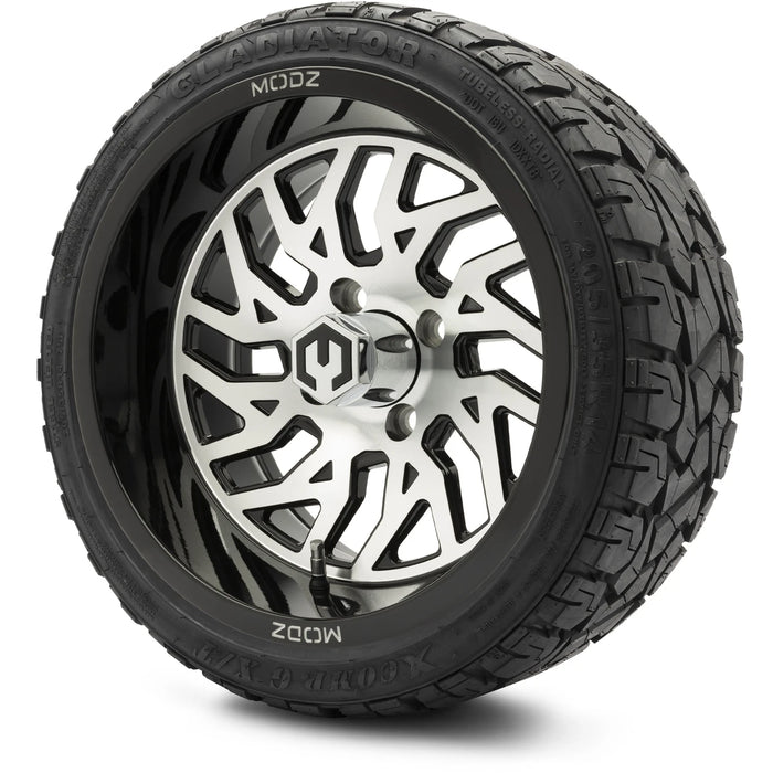 MODZ 14" Carnage Machined Black Wheels & Off-Road Tires Combo