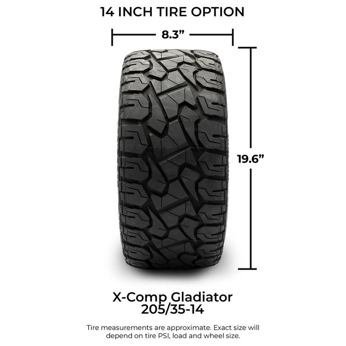 MODZ 14" Chaos Silver Wheels & Off-Road Tires Combo