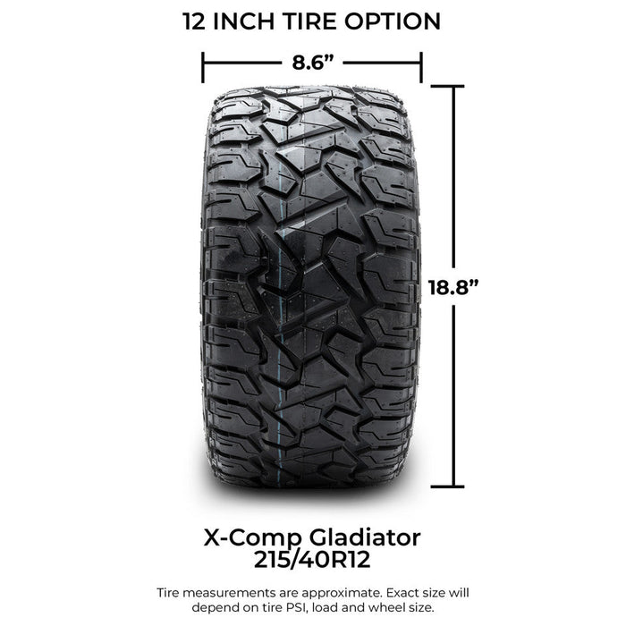 MODZ 12' Bomber Matte Black - Tire and Wheel Combo