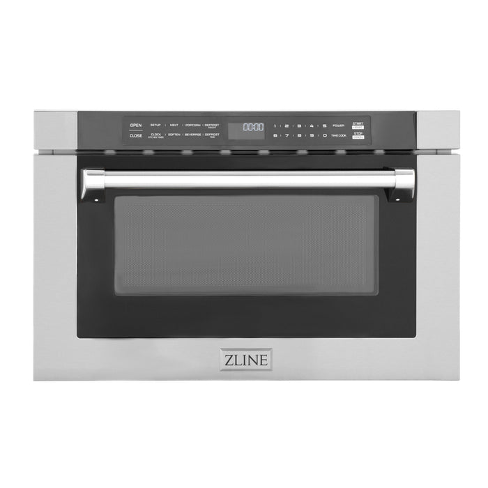 ZLINE 24 In. 1.2 cu. ft. Built-in Microwave Drawer with a Traditional Handle in Stainless Steel (MWD-1-H)